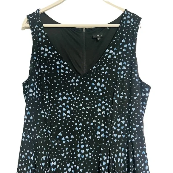 Torrid dress heart print size 14 ditsy romantic casual plus spring summer - Picture 11 of 12